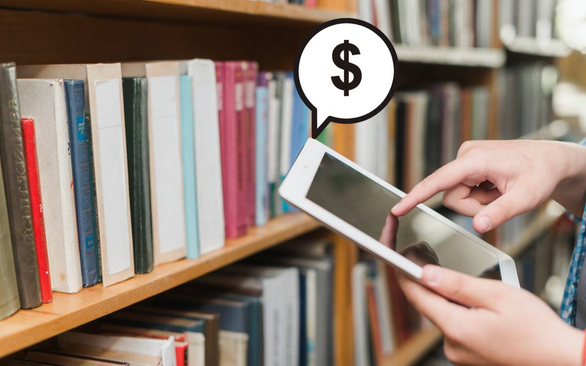 Como Vender E-books e Maximizar seus Ganhos Online 2 Pessoa usando tablet para ler e-books em uma biblioteca