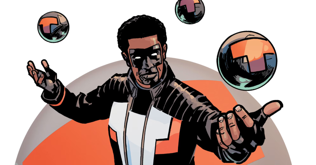 Edi Gathegi caracterizado como Senhor Incrível (Michael Holt) para o filme do Super-Homem de James Gunn.