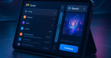 o novo Gmail apresenta um slider ajustável para tablets Android, aliado à integração inteligente de…
