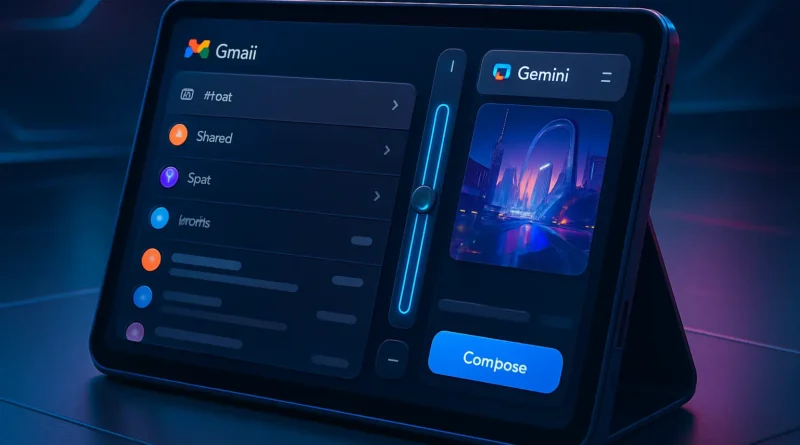 o novo Gmail apresenta um slider ajustável para tablets Android, aliado à integração inteligente de&hellip;
