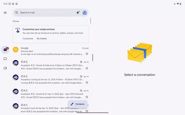 Interface reajustada e integração de AI no Gmail 2025