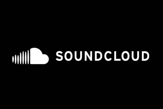 Logo do SoundCloud em preto, simbolizando a plataforma de áudio e sua nova política de IA.