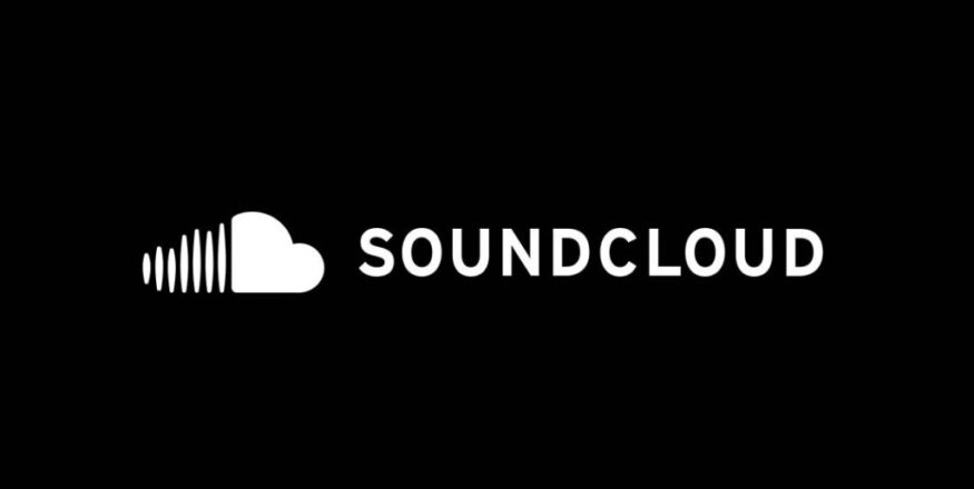 Logo do SoundCloud em preto, simbolizando a plataforma de áudio e sua nova política de IA.