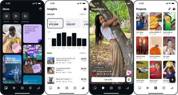 Edits: Revolucionando a Edição de Vídeos no Instagram 4 Exibindo a interface do Edits para criação de vídeos no Instagram com diversos recursos
