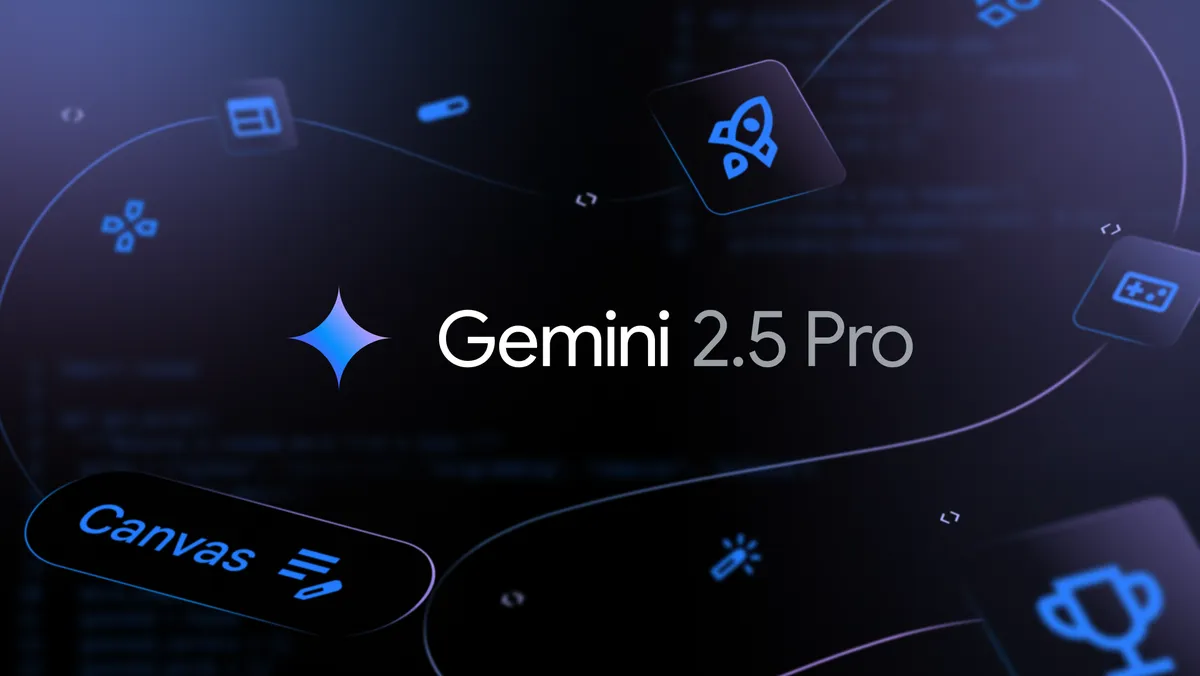 Gemini 2.5 Pro: Lançamento e Novas Capacidades para Web Apps Interativos 2 Logo Gemini 2.5 Pro e símbolos representando inovação em web apps interativos