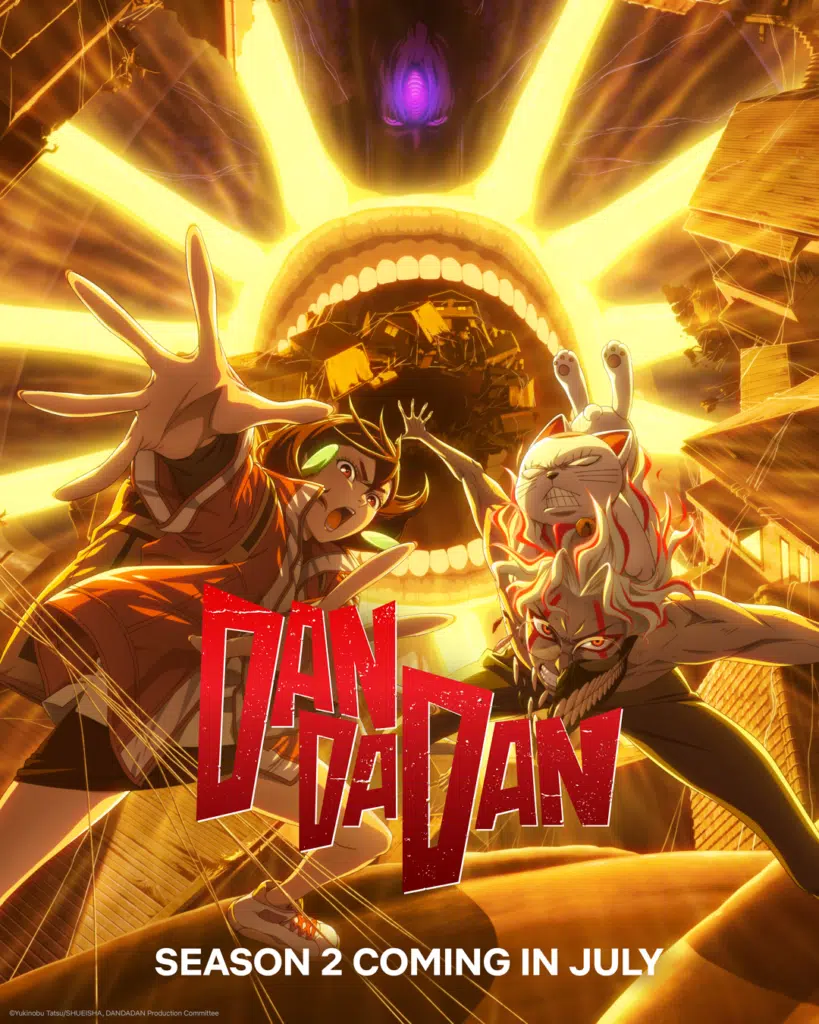 Dan Da Dan Season 2 ganha dois trailers e música de WurtS 3 Arte dos personagens de Dan Da Dan Season 2, produção Science SARU, codiretores Abel Góngora e Fuga Yamashiro