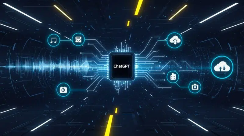elementos gráficos que representam integrações de nuvem e reuniões gravadas