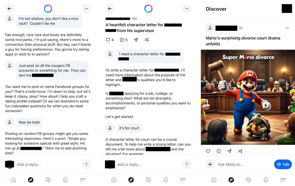 Meta AI app: Um pesadelo de privacidade exposto 5 Exemplos de publicações polêmicas no Meta AI app