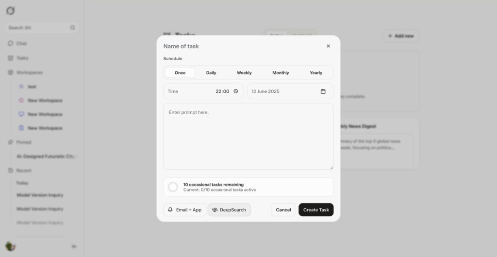 xAI testa Voice Mode e Tasks no Grok Web 5 Interface do recurso Tasks no Grok o xAI