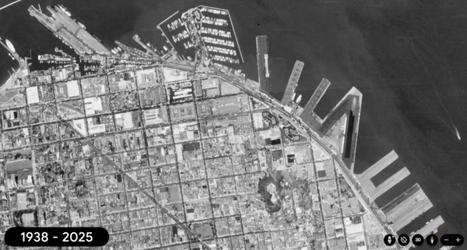 Street View histórico chega ao Google Earth; veja evolução 3 Interface do Street View histórico com barra de tempo