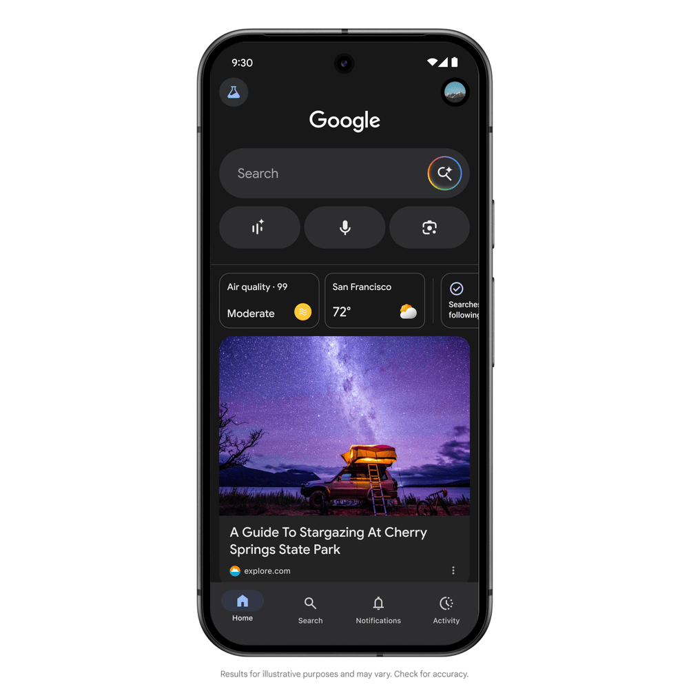 Search Live do Google: busca por voz em tempo real 3 imagem animada do funcionamento do Search Live do Google