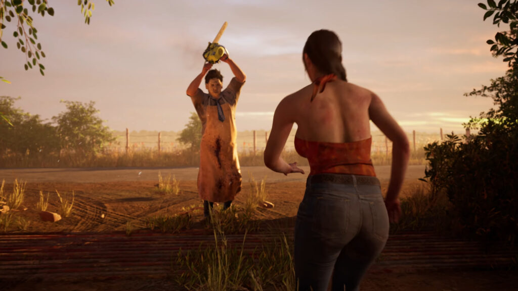 5 jogos de terror para jogar com amigos na sexta-feira 13 9 Imagem de The Texas Chain Saw Massacre: personagens tentam sobreviver à perseguição de assassinos armados com motosserra em ambiente sombrio.
