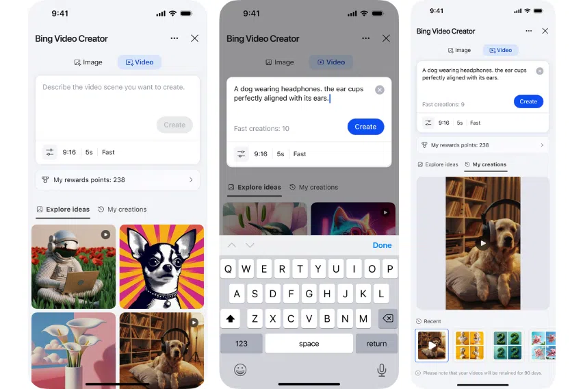 Bing Video Creator: Inovação na Criação de Vídeos AI 3 Imagem com o passa a passo para criar vídeos com Bing Video Creator