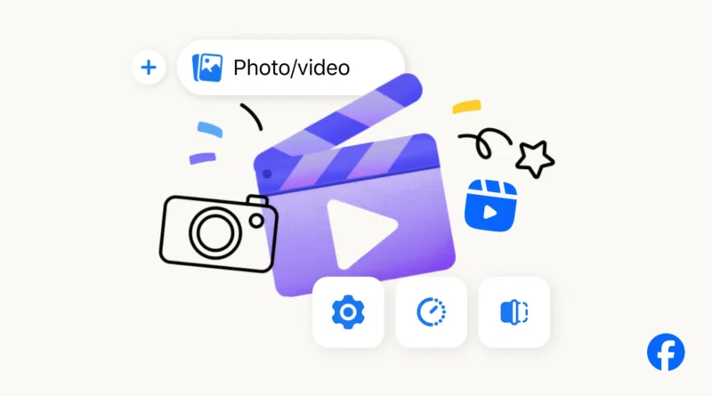 Painel do Facebook exibindo novo rótulo Reels em todos os tipos de vídeo