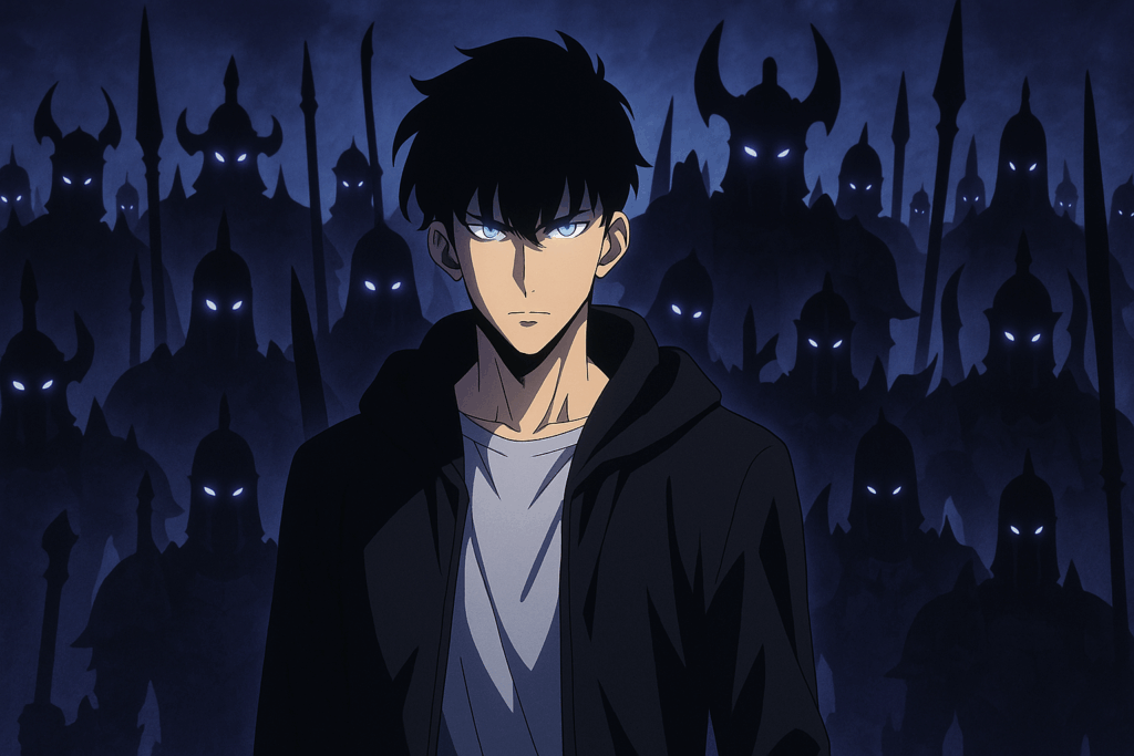 Solo Leveling Conquista o Mundo: Como o Anime se Tornou o Mais Visto da História no Crunchyroll 4 Sung Jin-woo com seu exército de sombras em Solo Leveling