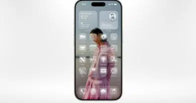 Representação do novo design Liquid Glass da Apple