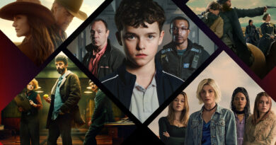 Montagem com os pôsteres das melhores novas séries Netflix 2025, incluindo Ransom Canyon, Dept Q, Adolescence, Toxic Town e American Primeval.