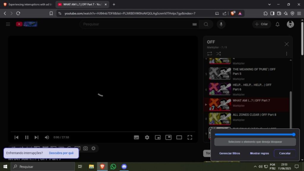 YouTube pode deixar vídeos lentos se você bloquear anúncios 3 Tela preta no YouTube quando adblock está ativo