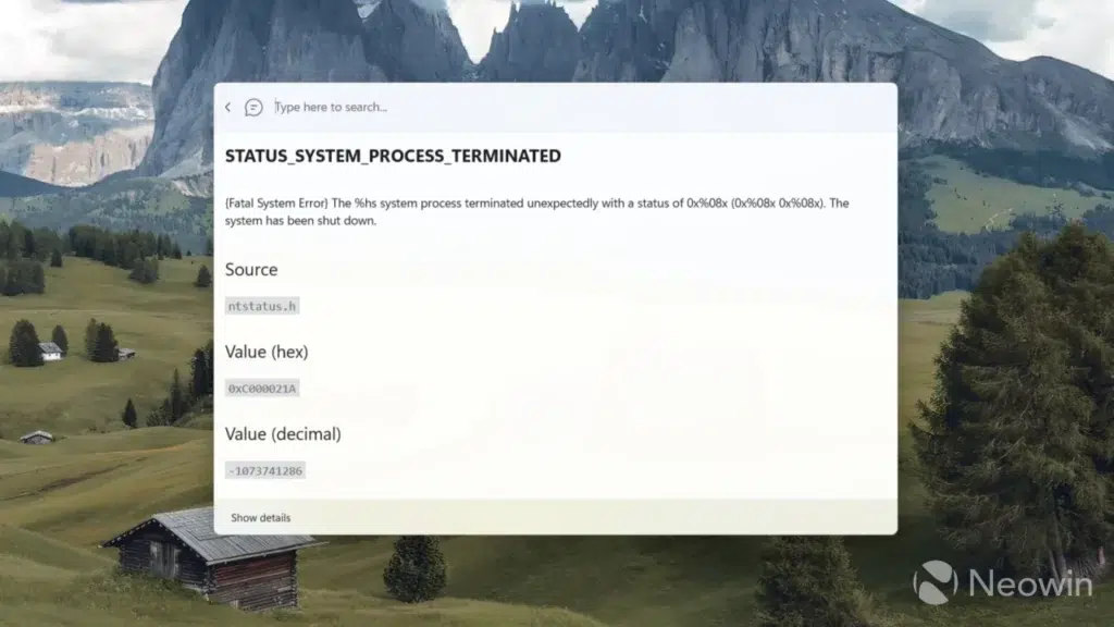 Funcionalidade do módulo Erros e Códigos na Command Palette: busca por códigos, visualização de mensagens de erro e acesso rápido à explicação do problema.