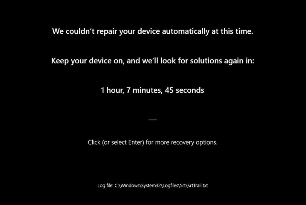 Windows 11 lança Quick Machine Recovery para recuperação automática 5 Representação visual dos modos de recuperação do QMR: remediação via nuvem e automação de reparos, permitindo maior resiliência a falhas de sistema no Windows 11.