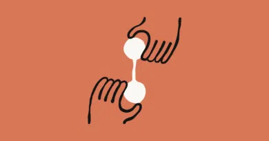 Ilustração com mãos estilizadas representando colaboração entre ferramentas e Claude IA, integrando apps como Canva, Figma, Linear, Notion e Stripe.