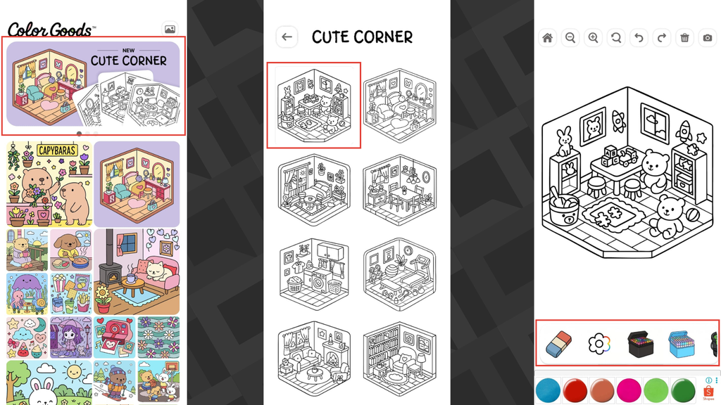 6 apps de colorir: tendência Boobie Goods e relaxamento 5 O app Color Goods disponibiliza os desenhos do Bobbie Goods para serem coloridos no celular