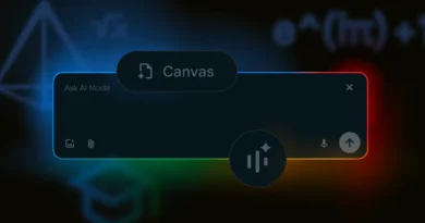 Demonstração do AI Mode no Google Search, mostrando a caixa de buscas destacada no Chrome
