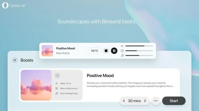 Alternativas ao Chrome e Safari: navegadores em destaque em 2025 19 Opera Air navegador mindfulness práticas de pausa, sons relaxantes e interface para saúde mental