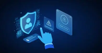 Ilustração de uma pessoa interagindo com um chatbot de IA sobre fundo azul explosivo, evidenciando o impacto da IA na sociedade e nos dados pessoais.