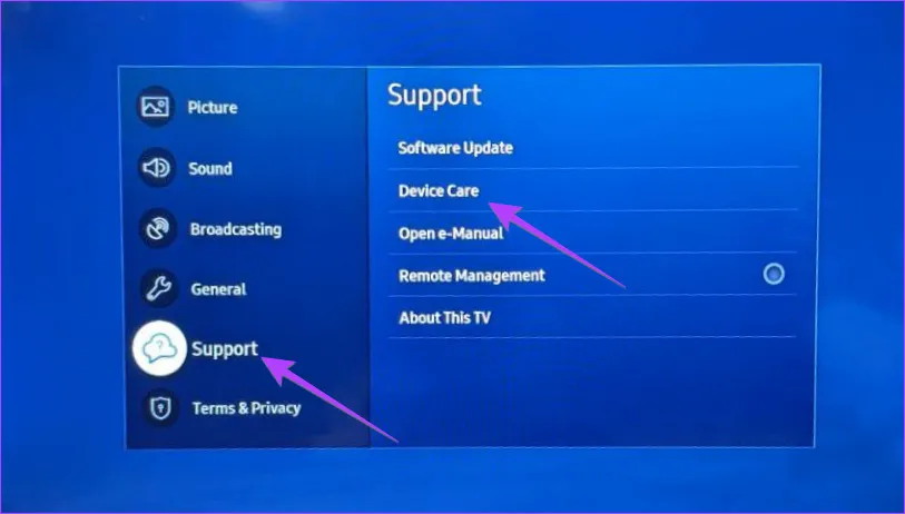 5 truques para turbinar sua Smart TV hoje mesmo 10 Tela mostrando opção para limpar cache em Smart TV Samsung, importante para manter o sistema ágil.