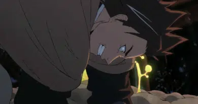 Arte teaser oficial de Sentenced to Be a Hero anime mostrando protagonistas em tom dramático