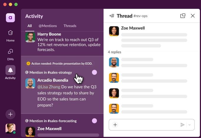 Slack integra IA para busca e transcrição de reuniões em 2025 6 Resumo inteligente de chamadas do Slack destacando atividades importantes.