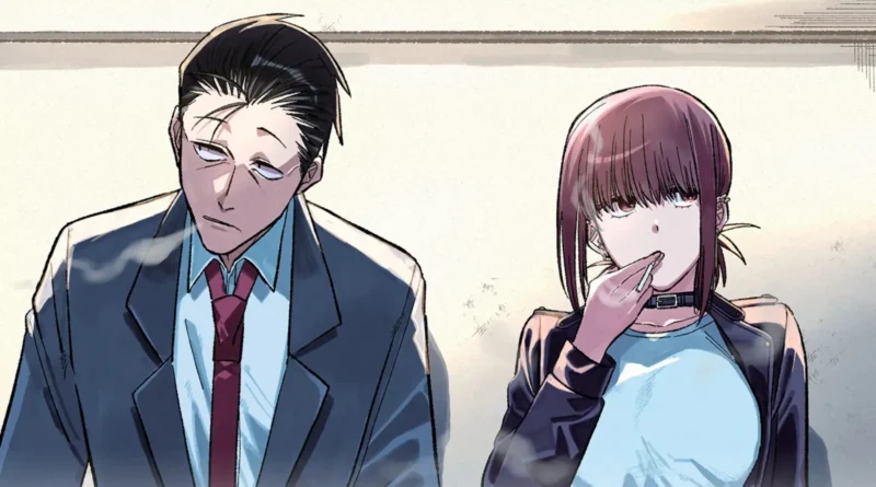 Smoking Behind the Supermarket with You anime data de estreia personagens Sasaki e Yamada, ilustração de Jinushi