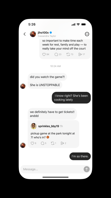 Threads lança caixa de DMs própria e se distancia do Instagram 7 Imagem mostra visualização de chat individual nas DMs do Threads