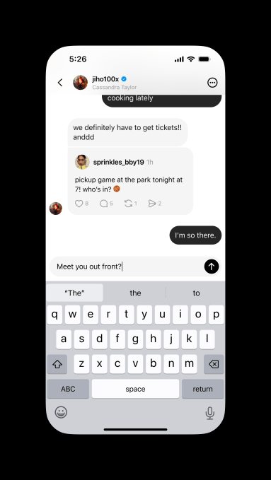 Threads lança caixa de DMs própria e se distancia do Instagram 6 Visualização da função de resposta pelo Threads em uma janela de DM