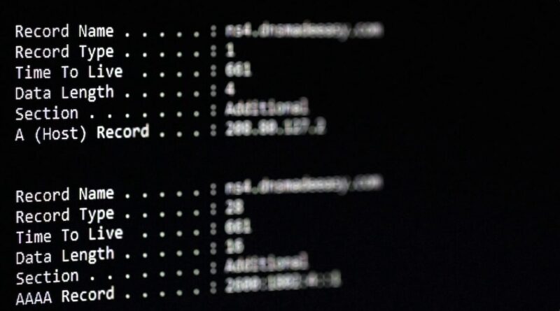Exemplo visual de registros DNS utilizados em ataques sofisticados. Imagem: Reprodução/ArsTechnica