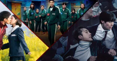 K-dramas mais assistidos na Netflix em 2025: imagem de destaque com Squid Game, When Life Gives You Tangerines e Weak Hero
