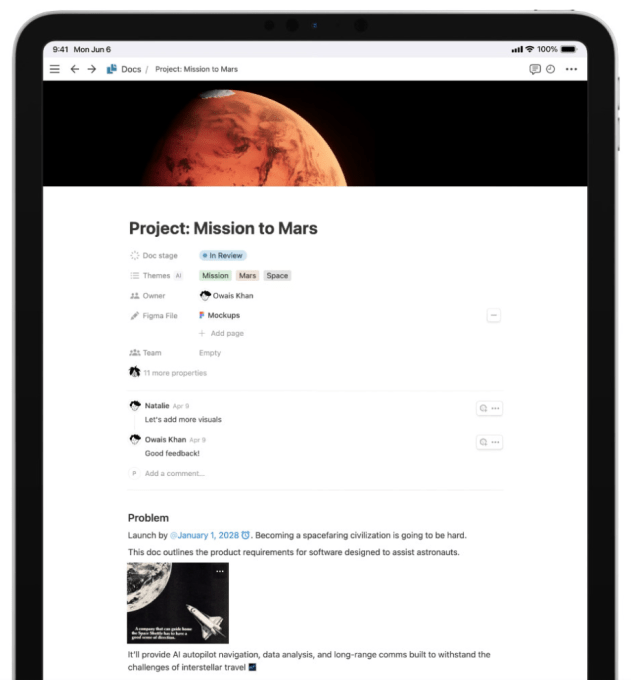 Melhores apps para iPad: produtividade turbinada 13 Página de dashboard montada no Notion