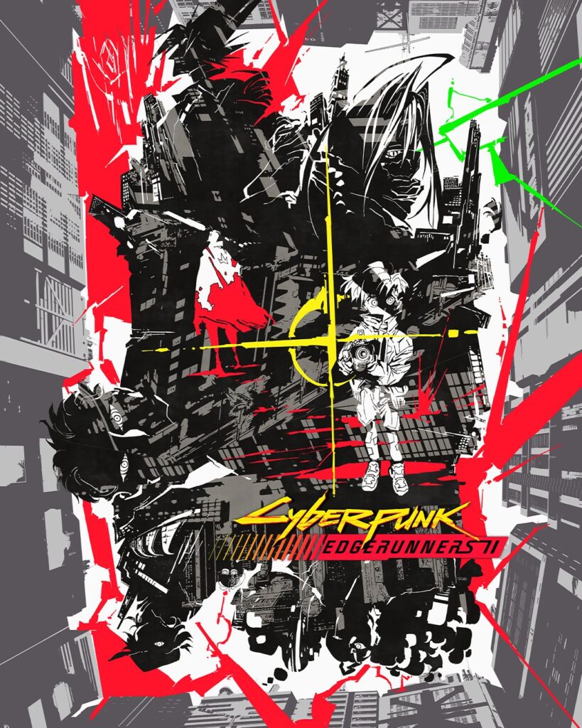 Cyberpunk Edgerunners ganha 2ª temporada com nova história e diretor 4 Pôster oficial Cyberpunk Edgerunners segunda temporada, arte assinada por Ichigo Kanno, apresenta traços marcantes e atmosfera cyberpunk.