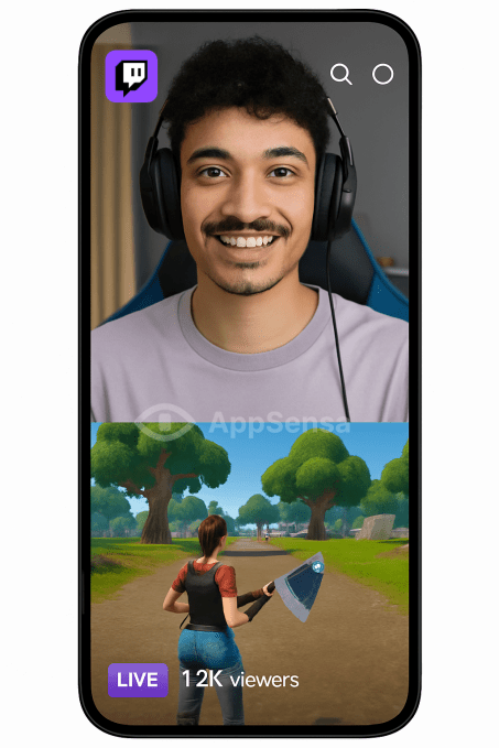 Twitch inicia testes de streams de vídeo vertical em 2025 3 Twitch inicia testes de streams vertical: Interface do novo modo vertical da Twitch exibindo vídeos em tela cheia. Recurso testado por alguns streamers em 2025.