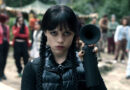 Imagem promocional oficial de Wednesday temporada 2 da Netflix, destacando visual sombrio e Jenna Ortega como Wednesday Addams.