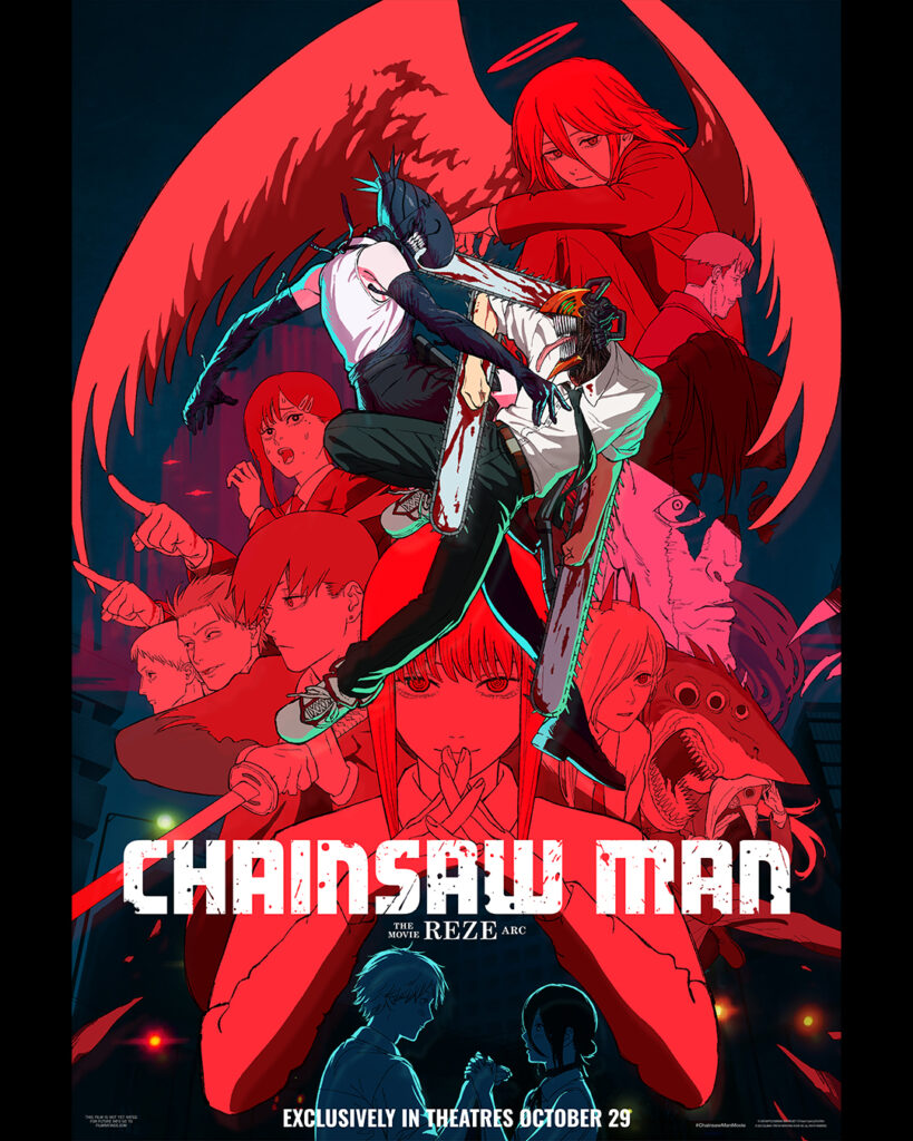 Filme Chainsaw Man - Reze Arc revela tema de Kenshi Yonezu e Hikaru Utada 3 Chainsaw Man Reze Arc visual Denji Bomb Girl batalha filme 2025