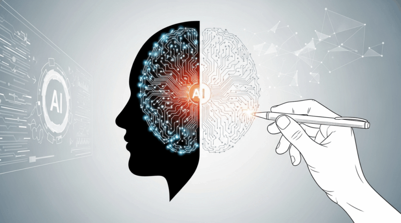 Imagem ilustrativa: ChatGPT nos deixa burros e preguiçosos? estudante dorme enquanto IA escreve