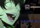 Imagem de divulgação das novas regras de monetização de derivados de anime e mangá com logos da Kadokawa e Kodansha, referência à creator economy