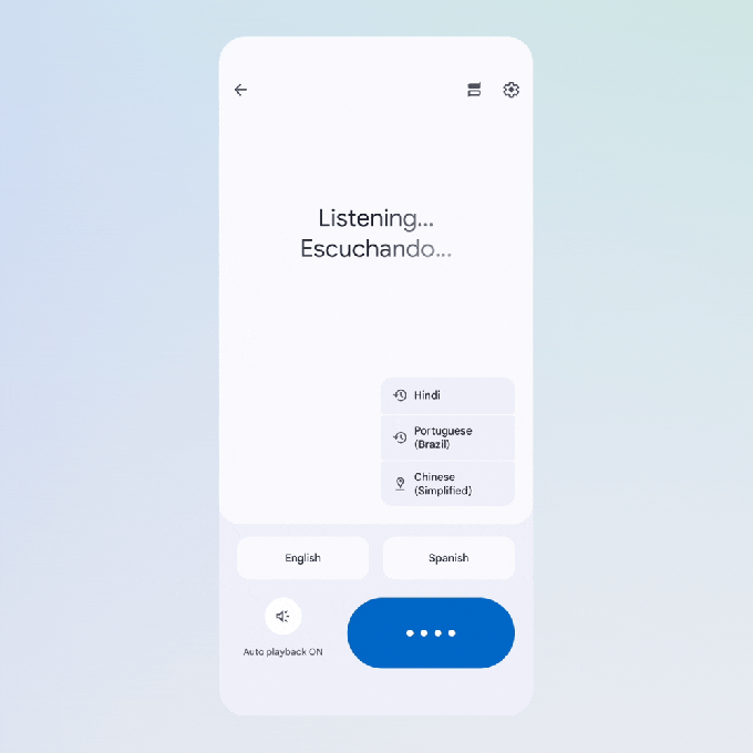Google Tradutor lança prática de idiomas com IA 5 Conversa ao vivo no Google Tradutor com áudio, transcrição em dois idiomas e alternância automática entre os falantes