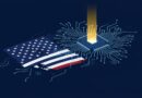ilustração IA código aberto como tema central na liderança tecnológica americana