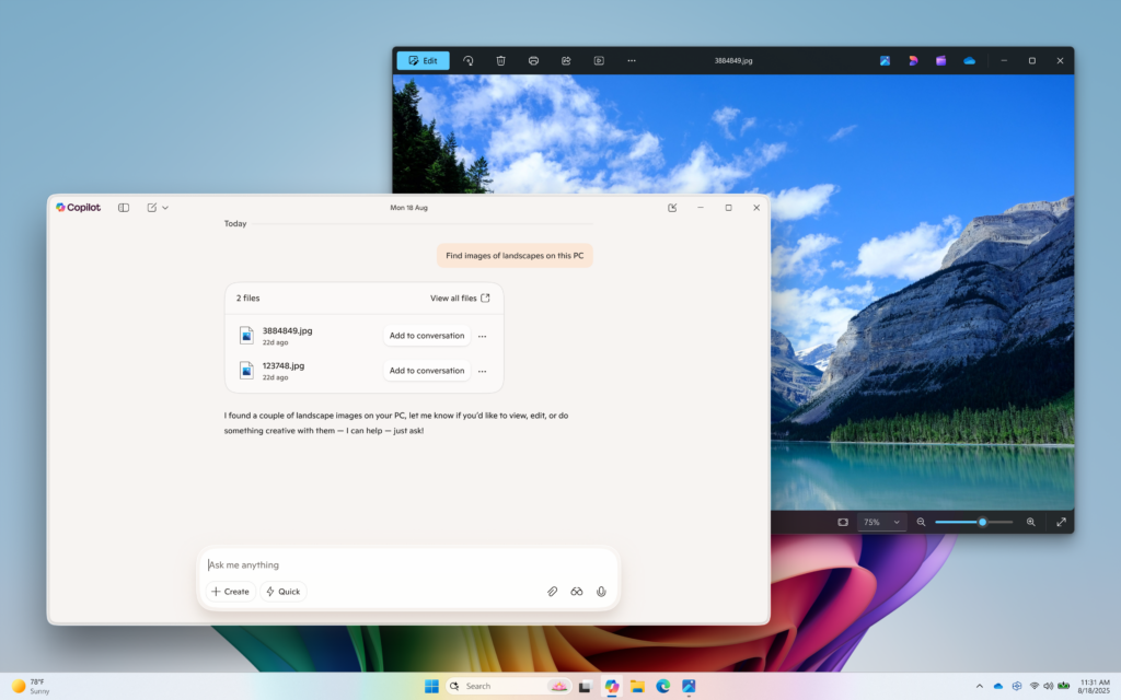 Nova tela inicial do Copilot no Windows 11 destaca arquivos recentes, apps e conversas com IA