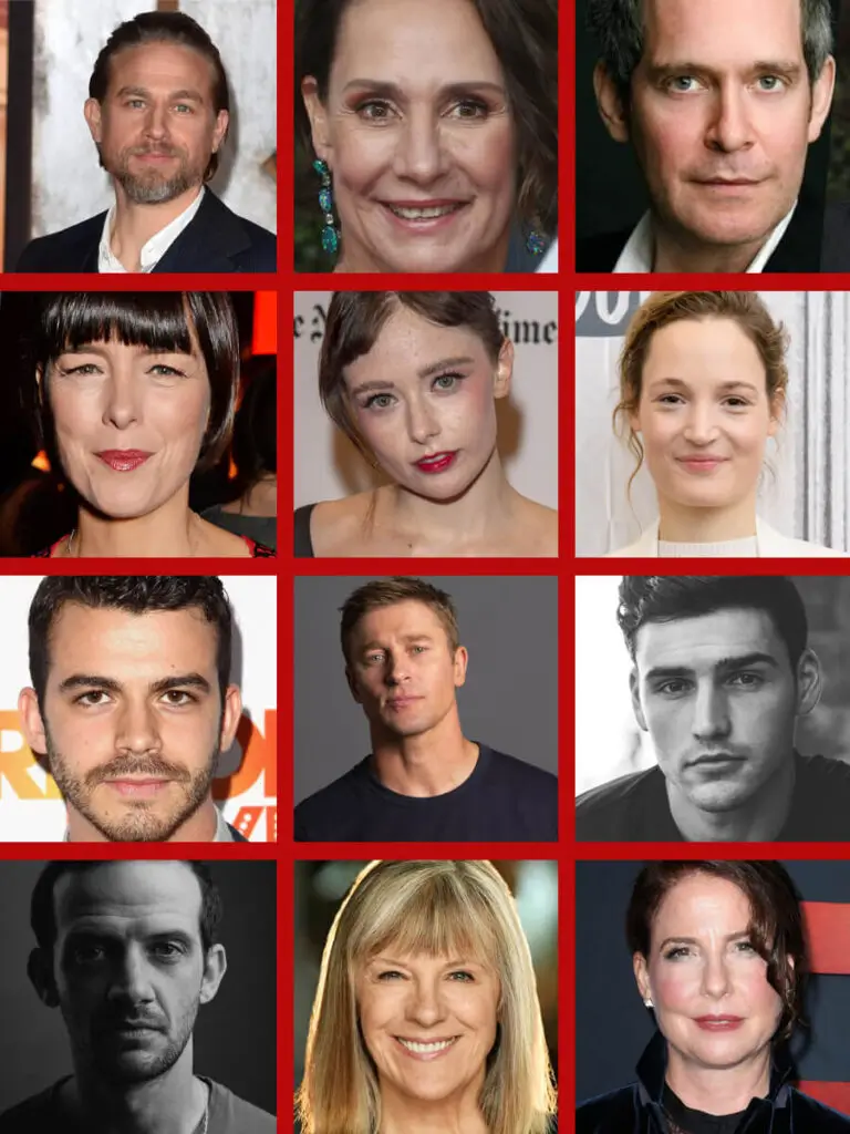 Elenco principal de Monster: The Ed Gein Story – Charlie Hunnam, Laurie Metcalf, Tom Hollander, Olivia Williams e Vicky Krieps