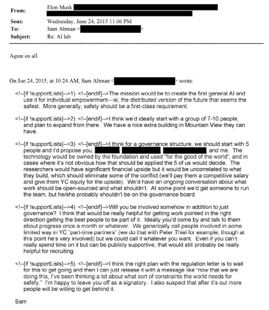 Elon Musk processa OpenAI e Altman por ‘traição’ 3 E-mails entre Elon Musk e Sam Altman aparecem como evidência no processo sobre OpenAI e missão sem fins lucrativos