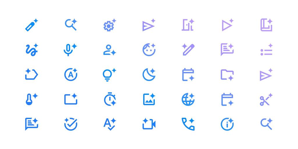 Por que o símbolo de estrela representa IA? 3 Por que o símbolo de estrela representa IA: Alguns dos ícones do Google com o tradicional "brilho de IA"